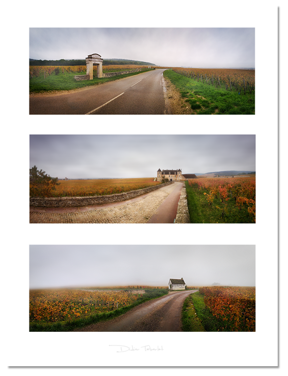 triptyque panoramas paysage routes des Grands Crus de Bourgogne
